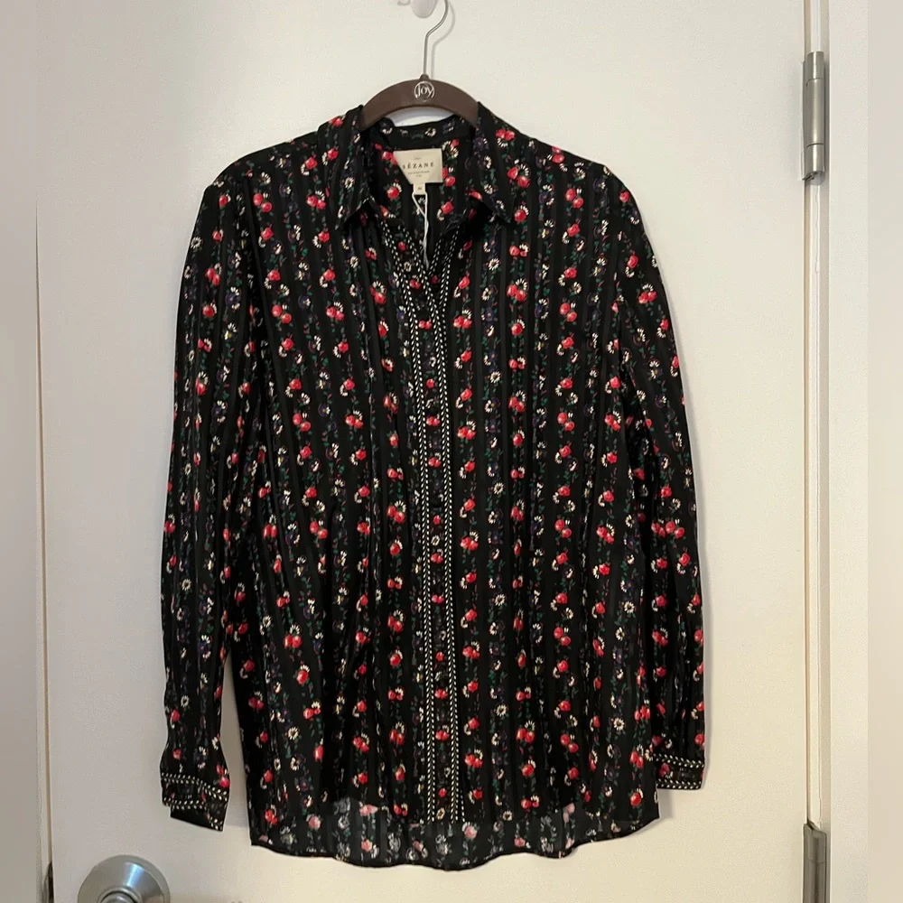 NWT Sezane Ann Shirt Floral Folklore sz36 - Picture 3 of 5